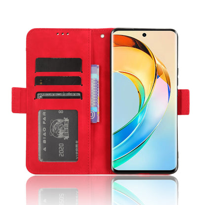 Honor X50 Skin Feel PU Leather Wallet Phone Case with Card Slots, Cash Pocket, Magnetic Closure, Built-In Stand, Full Protection TPU Cover