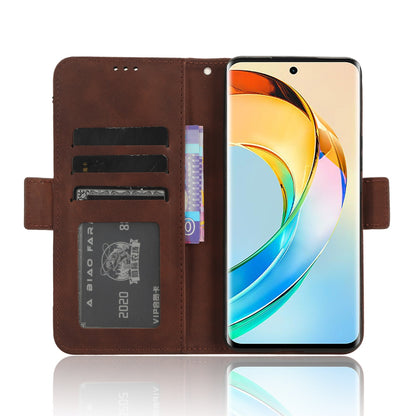 Honor X50 Skin Feel PU Leather Wallet Phone Case with Card Slots, Cash Pocket, Magnetic Closure, Built-In Stand, Full Protection TPU Cover
