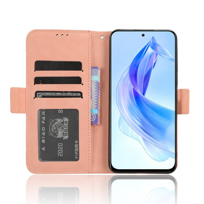 Honor X50i Big Hole Skin Feel PU Leather Wallet Phone Case with Card Slots, Cash Pocket, Magnetic Closure, Built-In Stand, Full Protection TPU Cover