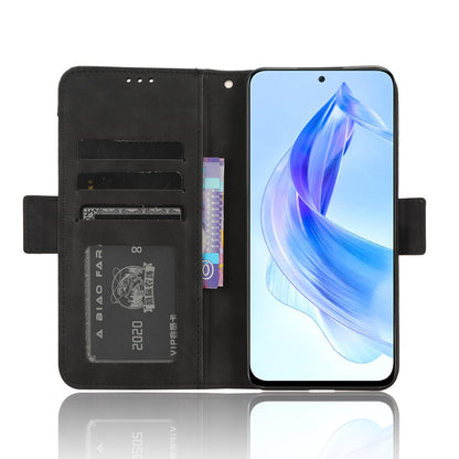 Honor X50i Big Hole Skin Feel PU Leather Wallet Phone Case with Card Slots, Cash Pocket, Magnetic Closure, Built-In Stand, Full Protection TPU Cover
