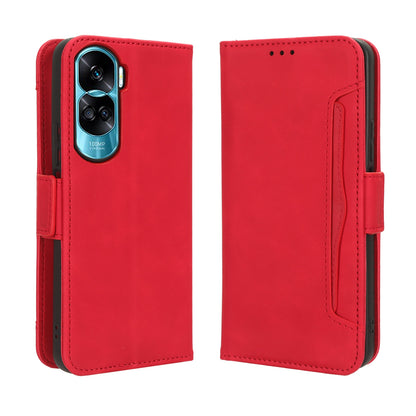 Honor 90 Lite Skin Feel PU Leather Wallet Phone Case with Card Slots, Cash Pocket, Magnetic Closure, Built-In Stand, Full Protection TPU Cover