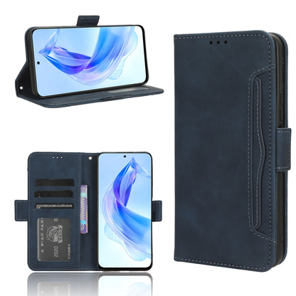 Honor 90 Lite Skin Feel PU Leather Wallet Phone Case with Card Slots, Cash Pocket, Magnetic Closure, Built-In Stand, Full Protection TPU Cover