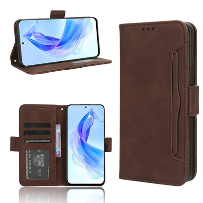 Honor X50i Big Hole Skin Feel PU Leather Wallet Phone Case with Card Slots, Cash Pocket, Magnetic Closure, Built-In Stand, Full Protection TPU Cover