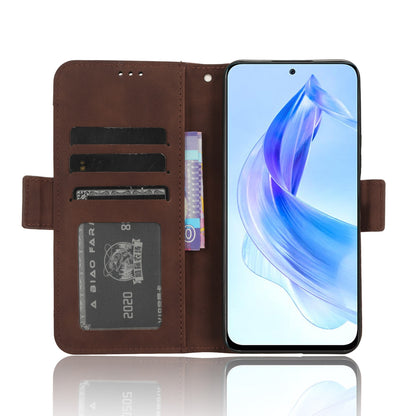 Honor X50i Big Hole Skin Feel PU Leather Wallet Phone Case with Card Slots, Cash Pocket, Magnetic Closure, Built-In Stand, Full Protection TPU Cover