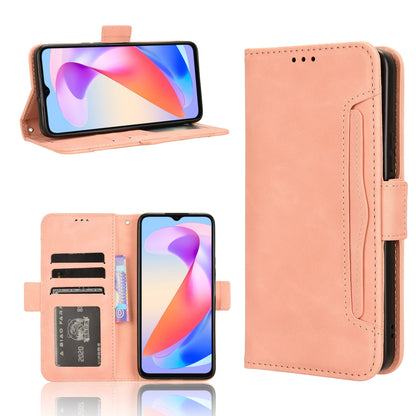 Honor X6a 4G Skin Feel PU Leather Wallet Phone Case with Card Slots, Cash Pocket, Magnetic Closure, Built-In Stand, Full Protection TPU Cover