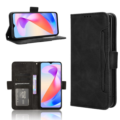 Honor X6a 4G Skin Feel PU Leather Wallet Phone Case with Card Slots, Cash Pocket, Magnetic Closure, Built-In Stand, Full Protection TPU Cover