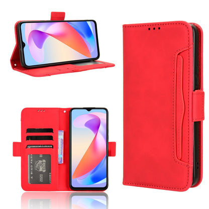 Honor X6a 4G Skin Feel PU Leather Wallet Phone Case with Card Slots, Cash Pocket, Magnetic Closure, Built-In Stand, Full Protection TPU Cover