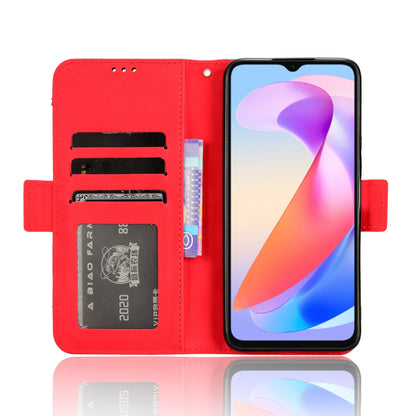 Honor X6a 4G Skin Feel PU Leather Wallet Phone Case with Card Slots, Cash Pocket, Magnetic Closure, Built-In Stand, Full Protection TPU Cover