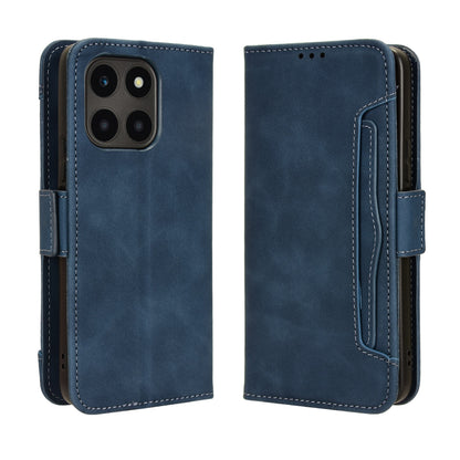 Honor X6a 4G Skin Feel PU Leather Wallet Phone Case with Card Slots, Cash Pocket, Magnetic Closure, Built-In Stand, Full Protection TPU Cover