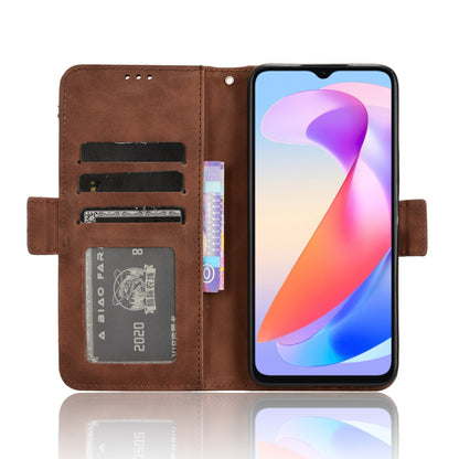Honor X6a 4G Skin Feel PU Leather Wallet Phone Case with Card Slots, Cash Pocket, Magnetic Closure, Built-In Stand, Full Protection TPU Cover