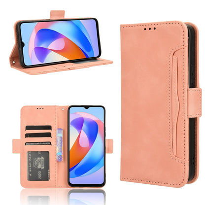 Honor X5 Plus Skin Feel PU Leather Wallet Phone Case with Card Slots, Cash Pocket, Magnetic Closure, Built-In Stand, Full Protection TPU Cover