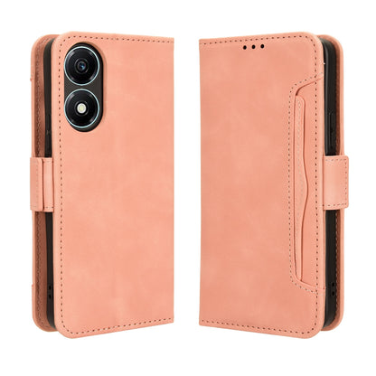 Honor X5 Plus Skin Feel PU Leather Wallet Phone Case with Card Slots, Cash Pocket, Magnetic Closure, Built-In Stand, Full Protection TPU Cover