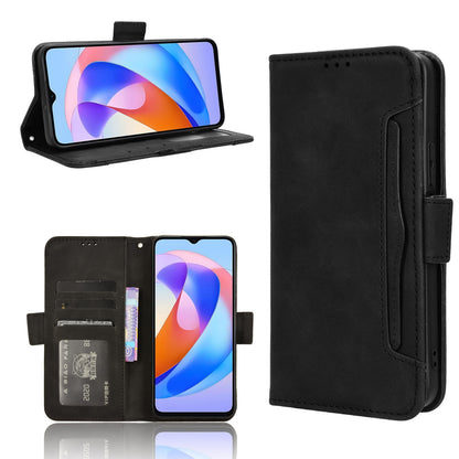 Honor X5 Plus Skin Feel PU Leather Wallet Phone Case with Card Slots, Cash Pocket, Magnetic Closure, Built-In Stand, Full Protection TPU Cover
