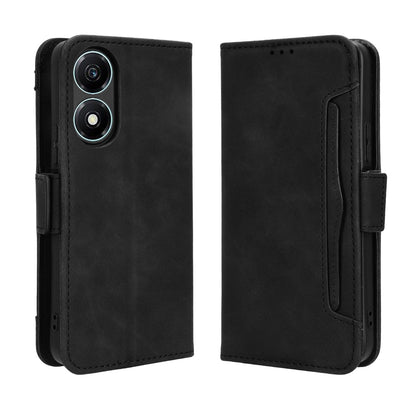 Honor X5 Plus Skin Feel PU Leather Wallet Phone Case with Card Slots, Cash Pocket, Magnetic Closure, Built-In Stand, Full Protection TPU Cover