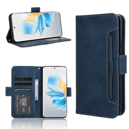 Honor 100 5G Skin Feel PU Leather Wallet Phone Case with Card Slots, Cash Pocket, Magnetic Closure, Built-In Stand, Full Protection TPU Cover