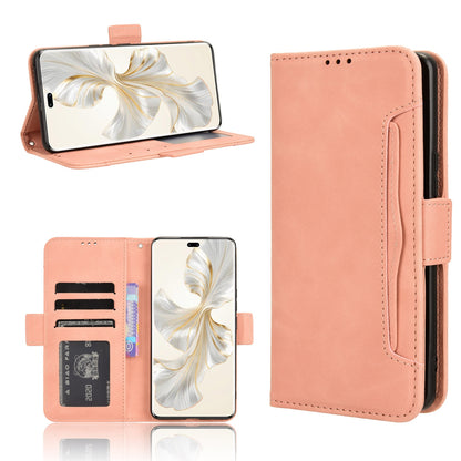 Honor 100 Pro 5G Skin Feel PU Leather Wallet Phone Case with Card Slots, Cash Pocket, Magnetic Closure, Built-In Stand, Full Protection TPU Cover