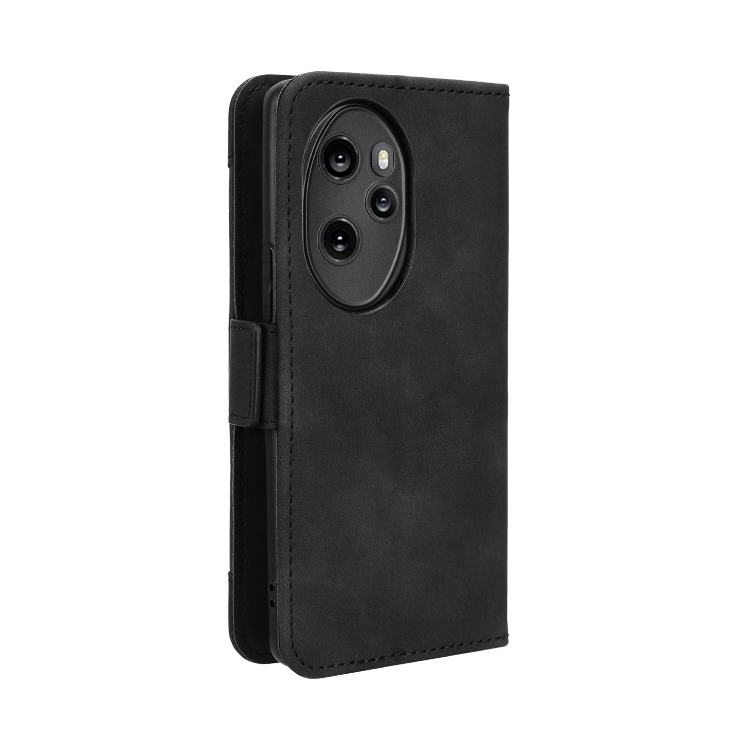 Honor 100 Pro 5G Skin Feel PU Leather Wallet Phone Case with Card Slots, Cash Pocket, Magnetic Closure, Built-In Stand, Full Protection TPU Cover