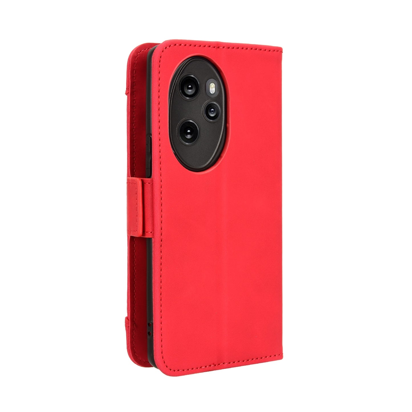 Honor 100 Pro 5G Skin Feel PU Leather Wallet Phone Case with Card Slots, Cash Pocket, Magnetic Closure, Built-In Stand, Full Protection TPU Cover