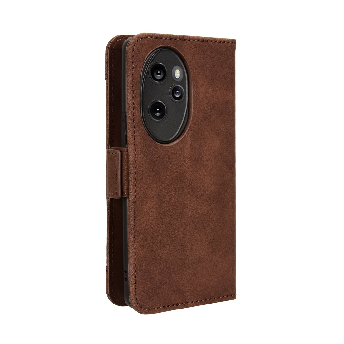 Honor 100 Pro 5G Skin Feel PU Leather Wallet Phone Case with Card Slots, Cash Pocket, Magnetic Closure, Built-In Stand, Full Protection TPU Cover