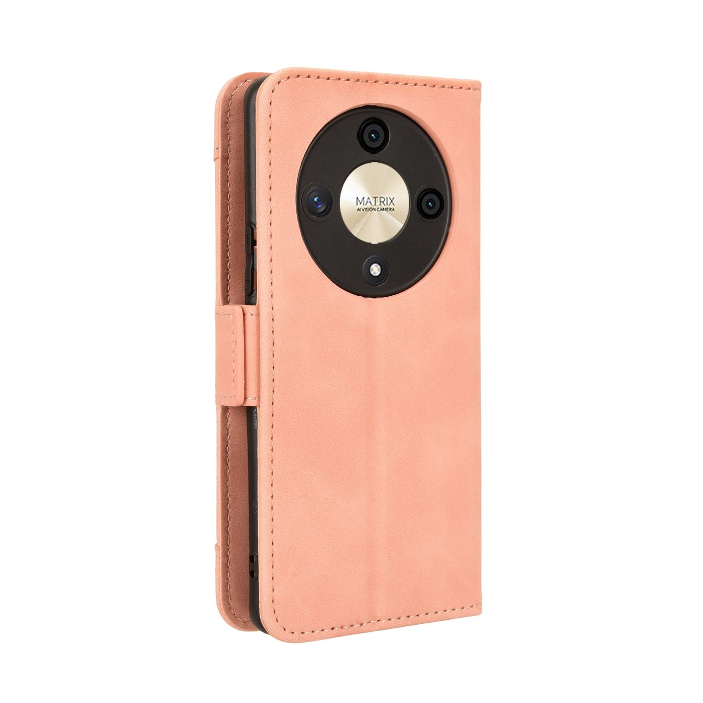 Honor X9b 5G Skin Feel PU Leather Wallet Phone Case with Card Slots, Cash Pocket, Magnetic Closure, Built-In Stand, Full Protection TPU Cover