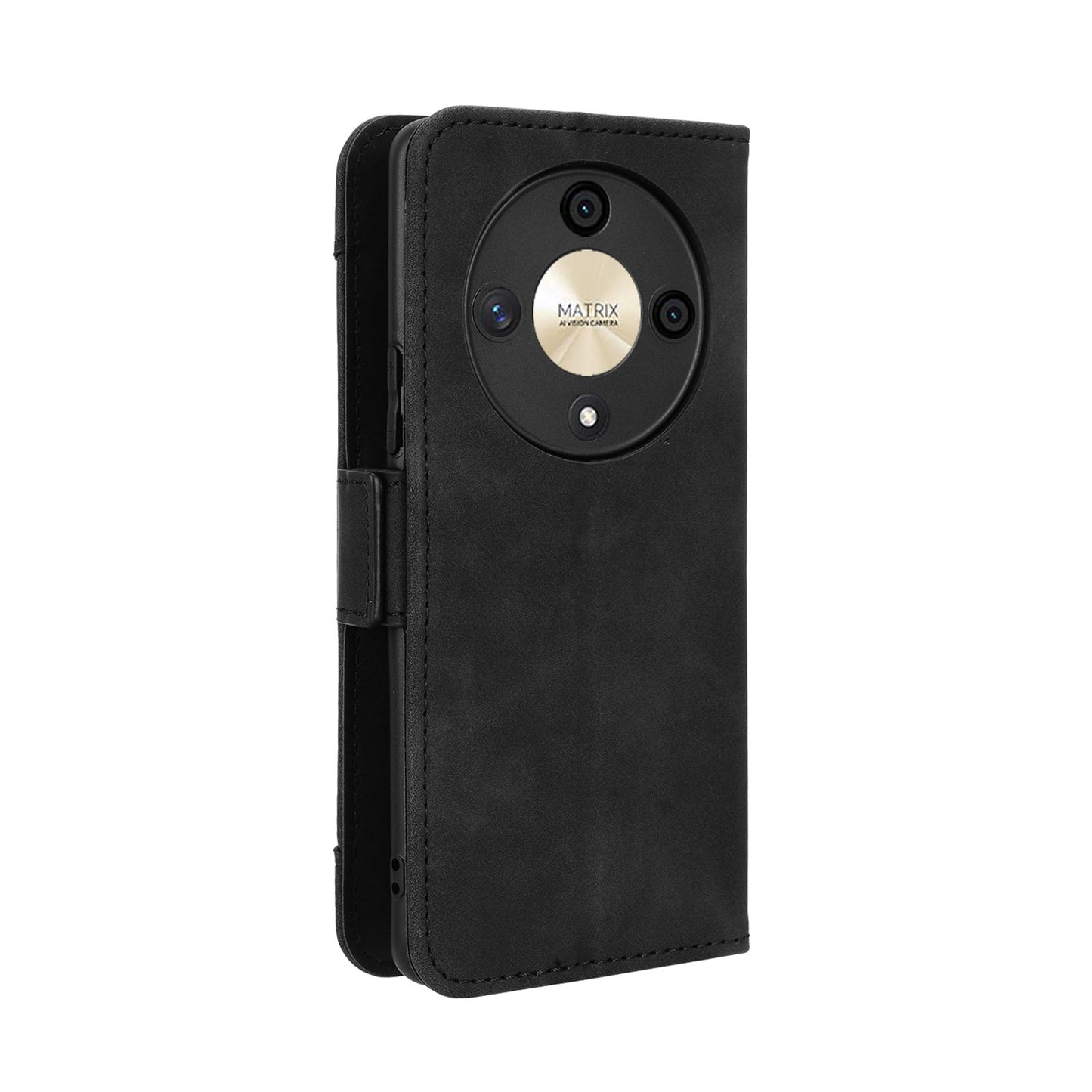 Honor X9b 5G Skin Feel PU Leather Wallet Phone Case with Card Slots, Cash Pocket, Magnetic Closure, Built-In Stand, Full Protection TPU Cover