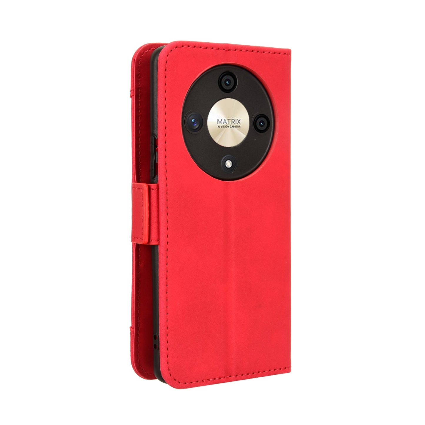Honor X9b 5G Skin Feel PU Leather Wallet Phone Case with Card Slots, Cash Pocket, Magnetic Closure, Built-In Stand, Full Protection TPU Cover
