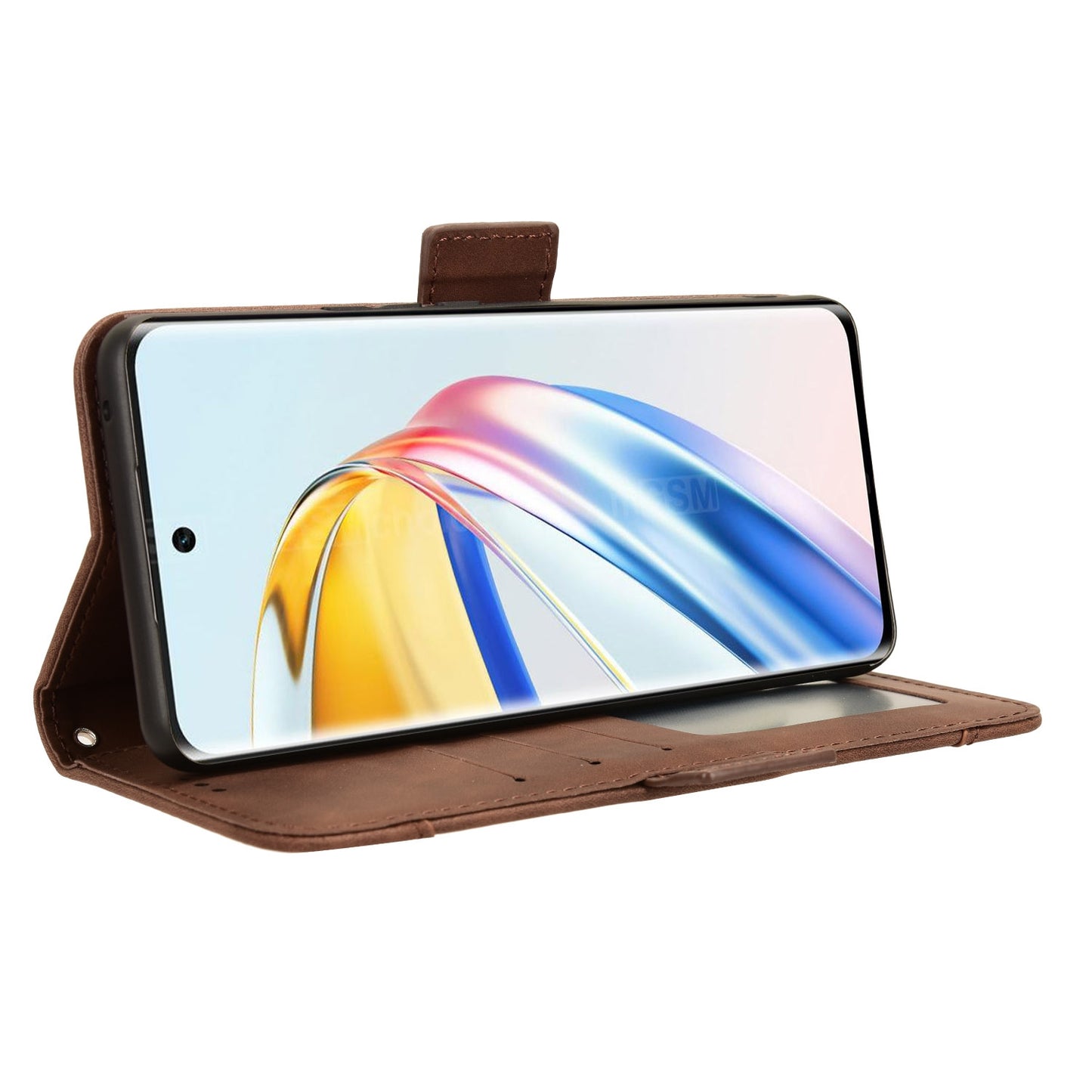 Honor X9b 5G Skin Feel PU Leather Wallet Phone Case with Card Slots, Cash Pocket, Magnetic Closure, Built-In Stand, Full Protection TPU Cover