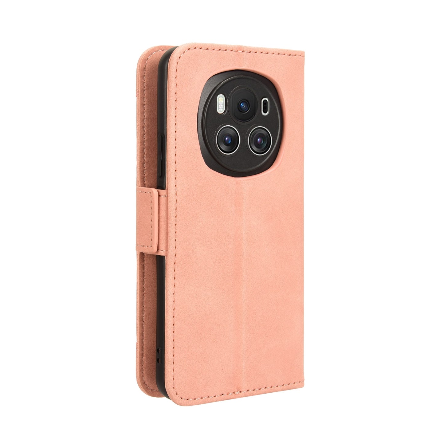Honor Magic6 5G Skin Feel PU Leather Wallet Phone Case with Card Slots, Cash Pocket, Magnetic Closure, Built-In Stand, Full Protection TPU Cover