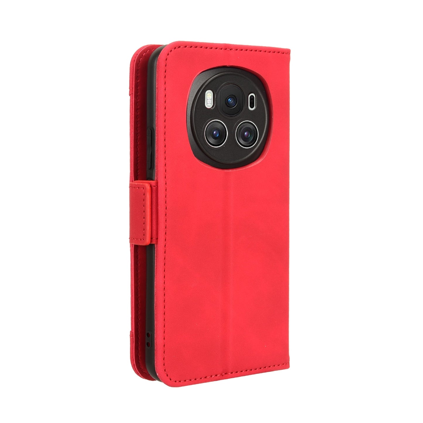 Honor Magic6 5G Skin Feel PU Leather Wallet Phone Case with Card Slots, Cash Pocket, Magnetic Closure, Built-In Stand, Full Protection TPU Cover