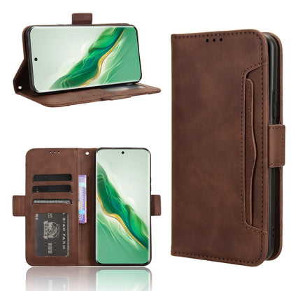 Honor Magic6 5G Skin Feel PU Leather Wallet Phone Case with Card Slots, Cash Pocket, Magnetic Closure, Built-In Stand, Full Protection TPU Cover