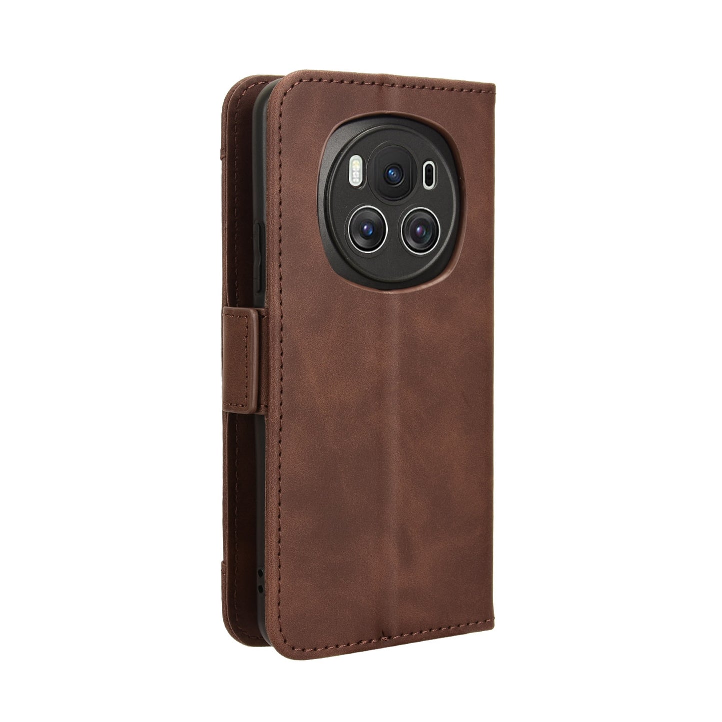 Honor Magic6 5G Skin Feel PU Leather Wallet Phone Case with Card Slots, Cash Pocket, Magnetic Closure, Built-In Stand, Full Protection TPU Cover