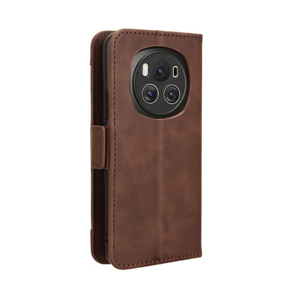 Honor Magic6 5G Skin Feel PU Leather Wallet Phone Case with Card Slots, Cash Pocket, Magnetic Closure, Built-In Stand, Full Protection TPU Cover