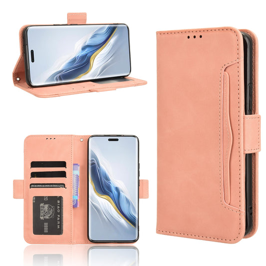 Honor Magic6 Pro Skin Feel PU Leather Wallet Phone Case with Card Slots, Cash Pocket, Magnetic Closure, Built-In Stand, Full Protection TPU Cover