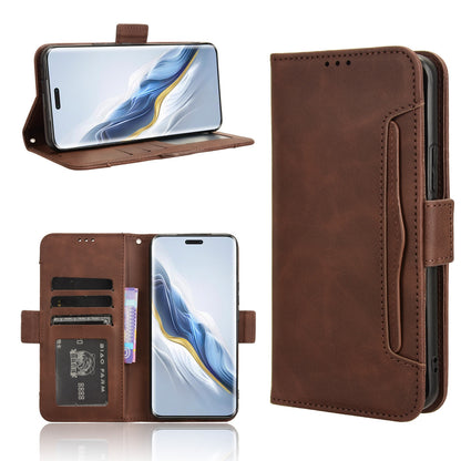 Honor Magic6 Pro Skin Feel PU Leather Wallet Phone Case with Card Slots, Cash Pocket, Magnetic Closure, Built-In Stand, Full Protection TPU Cover