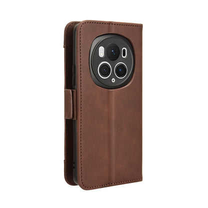 Honor Magic6 Pro Skin Feel PU Leather Wallet Phone Case with Card Slots, Cash Pocket, Magnetic Closure, Built-In Stand, Full Protection TPU Cover