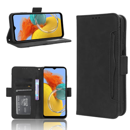 Samsung Galaxy M34 5G Skin Feel PU Leather Wallet Phone Case with Card Slots, Cash Pocket, Magnetic Closure, Built-In Stand, Full Protection TPU Cover