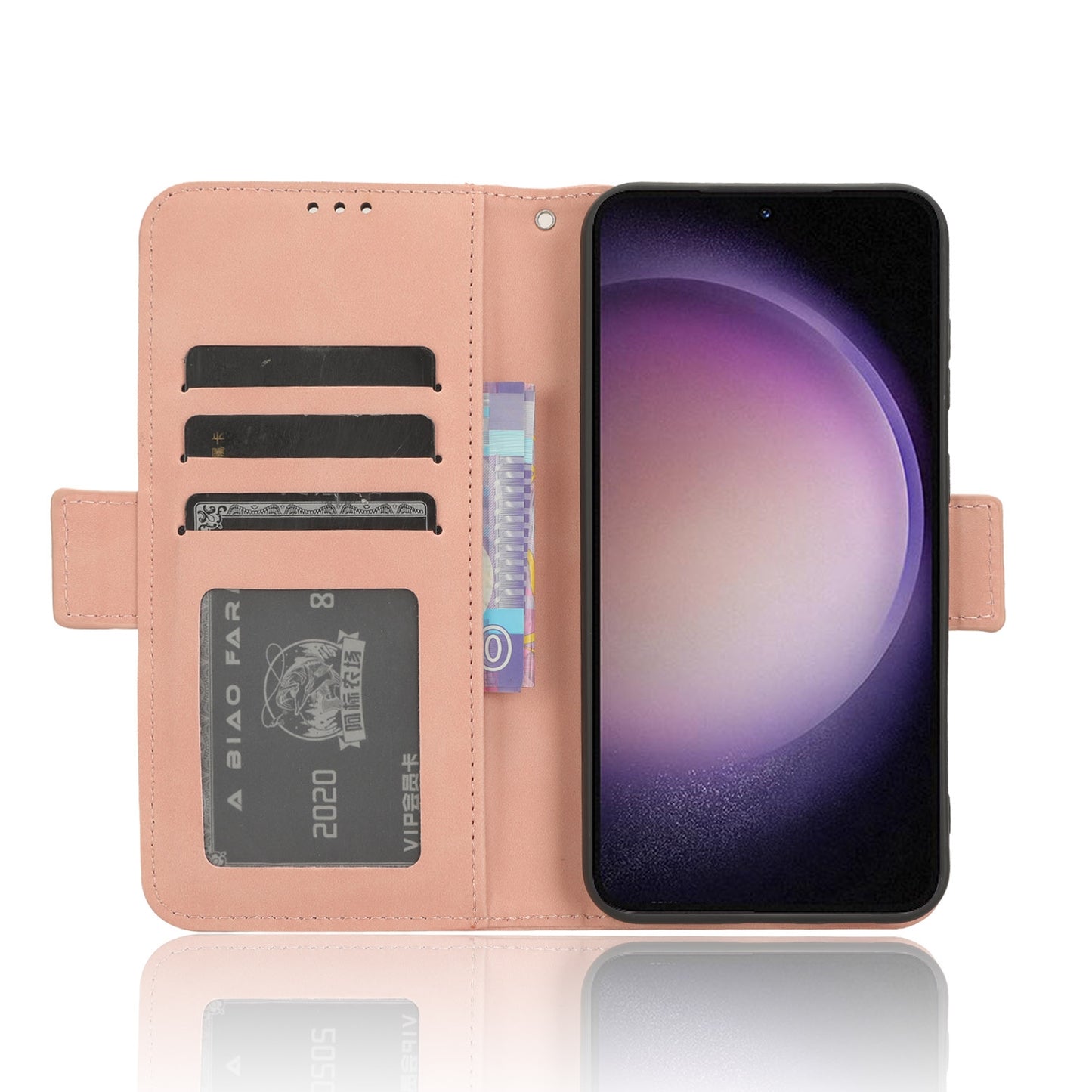 Samsung Galaxy S23 FE 5G Skin Feel PU Leather Wallet Phone Case with Card Slots, Cash Pocket, Magnetic Closure, Built-In Stand, Full Protection TPU Cover