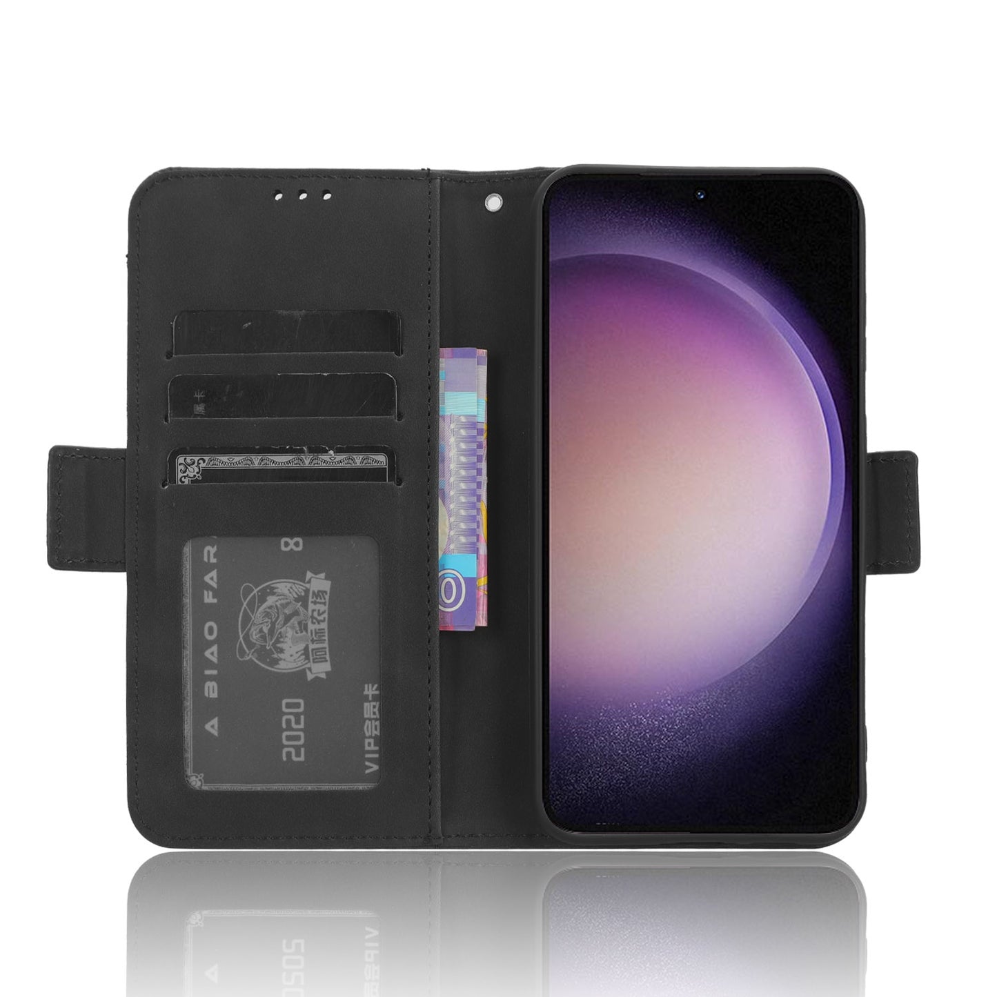 Samsung Galaxy S23 FE 5G Skin Feel PU Leather Wallet Phone Case with Card Slots, Cash Pocket, Magnetic Closure, Built-In Stand, Full Protection TPU Cover