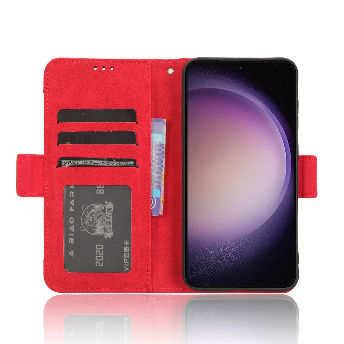 Samsung Galaxy S23 FE 5G Skin Feel PU Leather Wallet Phone Case with Card Slots, Cash Pocket, Magnetic Closure, Built-In Stand, Full Protection TPU Cover