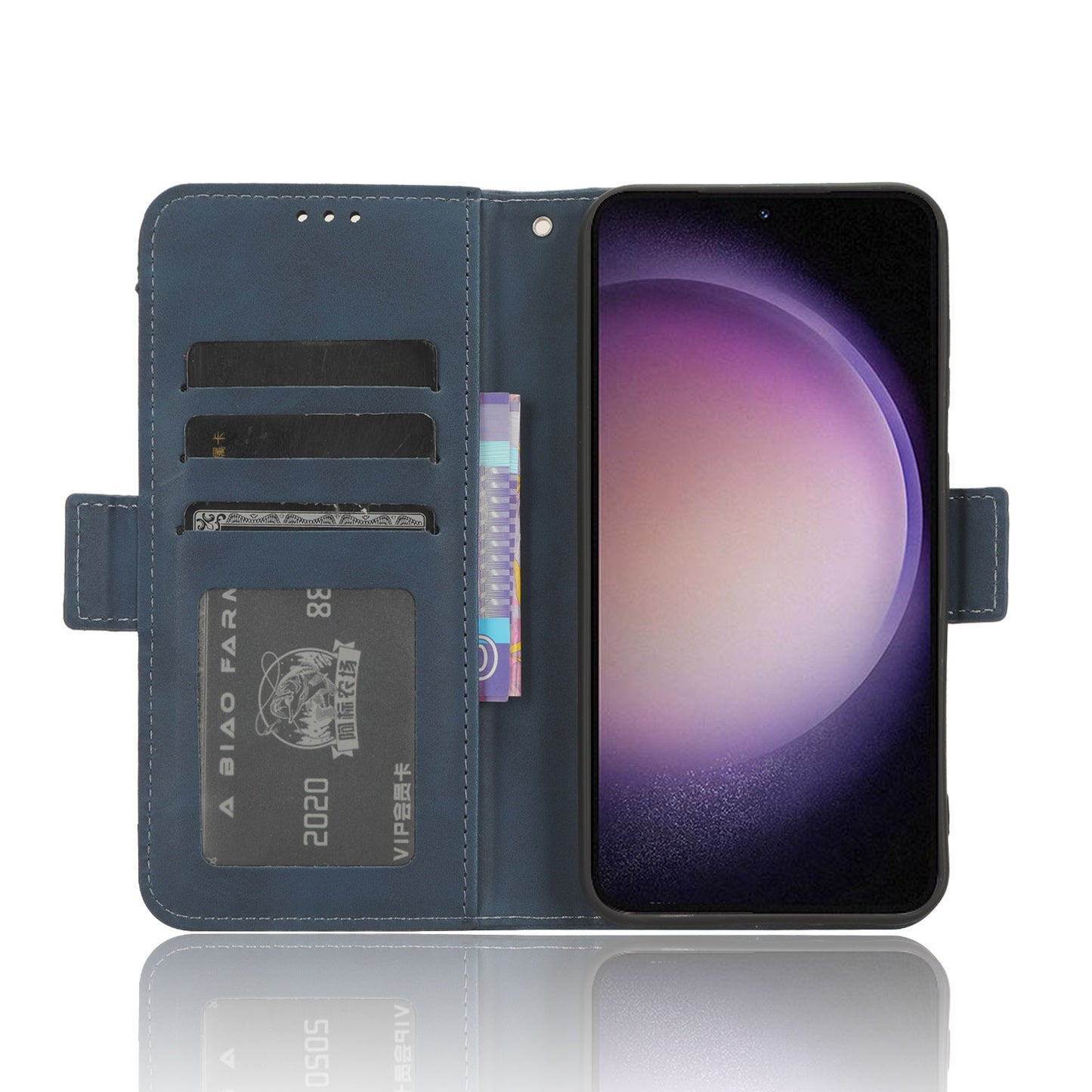Samsung Galaxy S23 FE 5G Skin Feel PU Leather Wallet Phone Case with Card Slots, Cash Pocket, Magnetic Closure, Built-In Stand, Full Protection TPU Cover