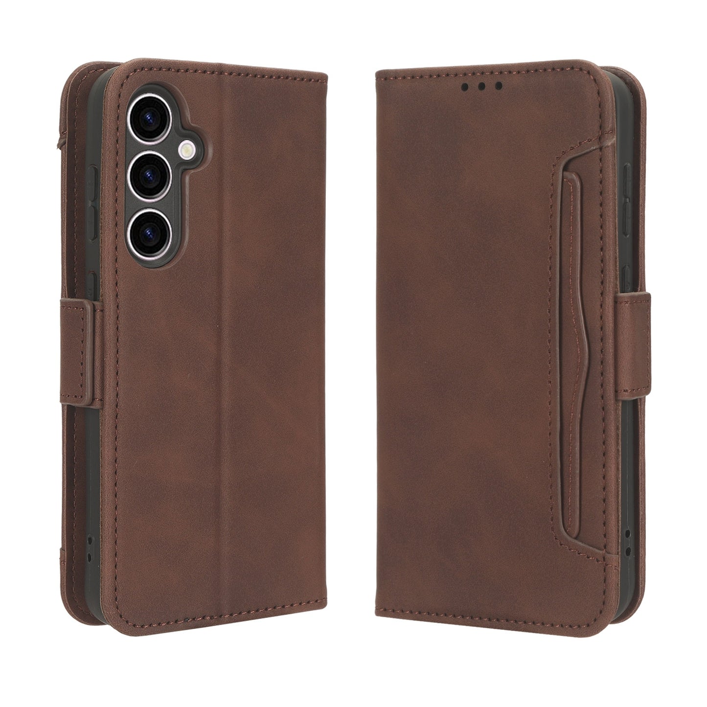 Samsung Galaxy S23 FE 5G Skin Feel PU Leather Wallet Phone Case with Card Slots, Cash Pocket, Magnetic Closure, Built-In Stand, Full Protection TPU Cover