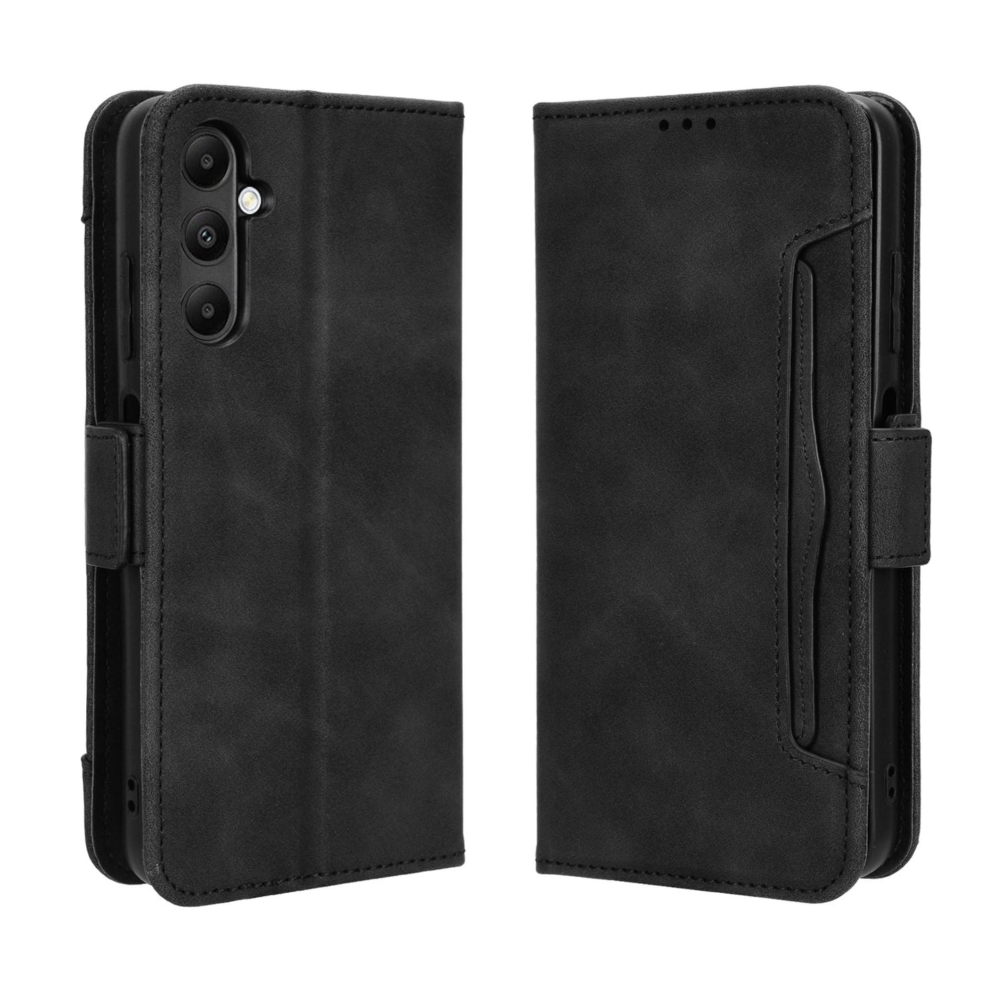 Samsung Galaxy A05s 4G Skin Feel PU Leather Wallet Phone Case with Card Slots, Cash Pocket, Magnetic Closure, Built-In Stand, Full Protection TPU Cover