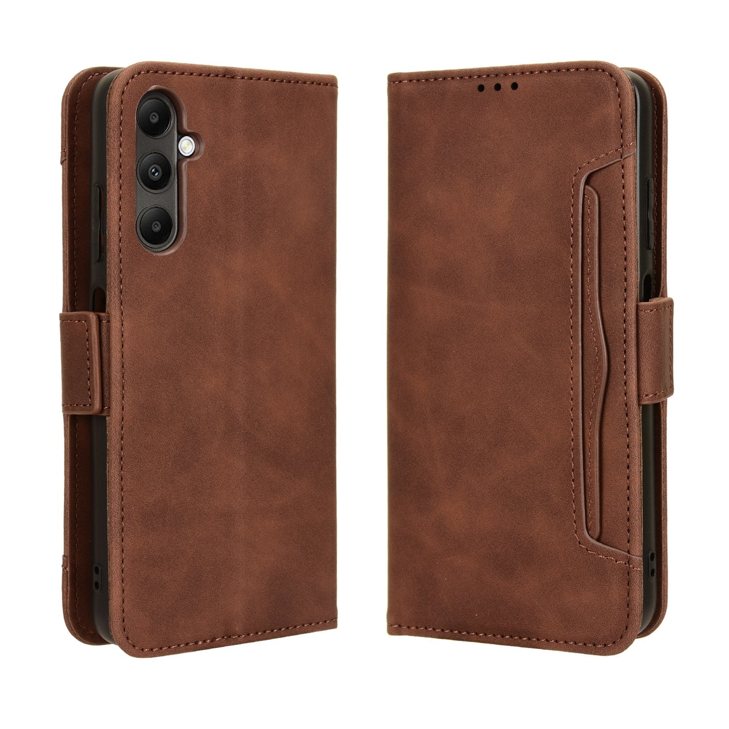 Samsung Galaxy A05s 4G Skin Feel PU Leather Wallet Phone Case with Card Slots, Cash Pocket, Magnetic Closure, Built-In Stand, Full Protection TPU Cover