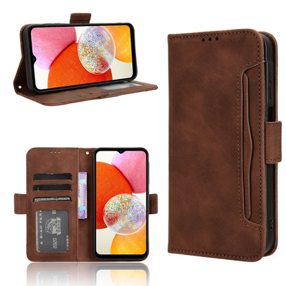 Samsung Galaxy A15 Skin Feel PU Leather Wallet Phone Case with Card Slots, Cash Pocket, Magnetic Closure, Built-In Stand, Full Protection TPU Cover