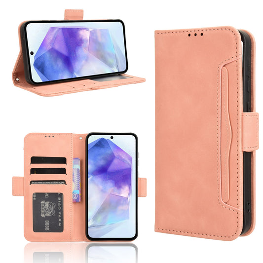 Samsung Galaxy A35 5G Skin Feel PU Leather Wallet Phone Case with Card Slots, Cash Pocket, Magnetic Closure, Built-In Stand, Full Protection TPU Cover