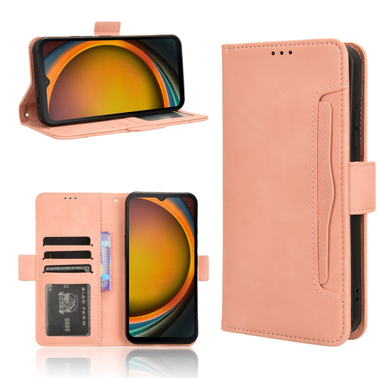 Samsung Galaxy Xcover 7 Skin Feel PU Leather Wallet Phone Case with Card Slots, Cash Pocket, Magnetic Closure, Built-In Stand, Full Protection TPU Cover