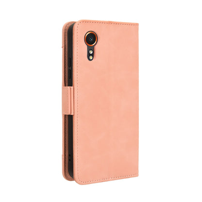 Samsung Galaxy Xcover 7 Skin Feel PU Leather Wallet Phone Case with Card Slots, Cash Pocket, Magnetic Closure, Built-In Stand, Full Protection TPU Cover