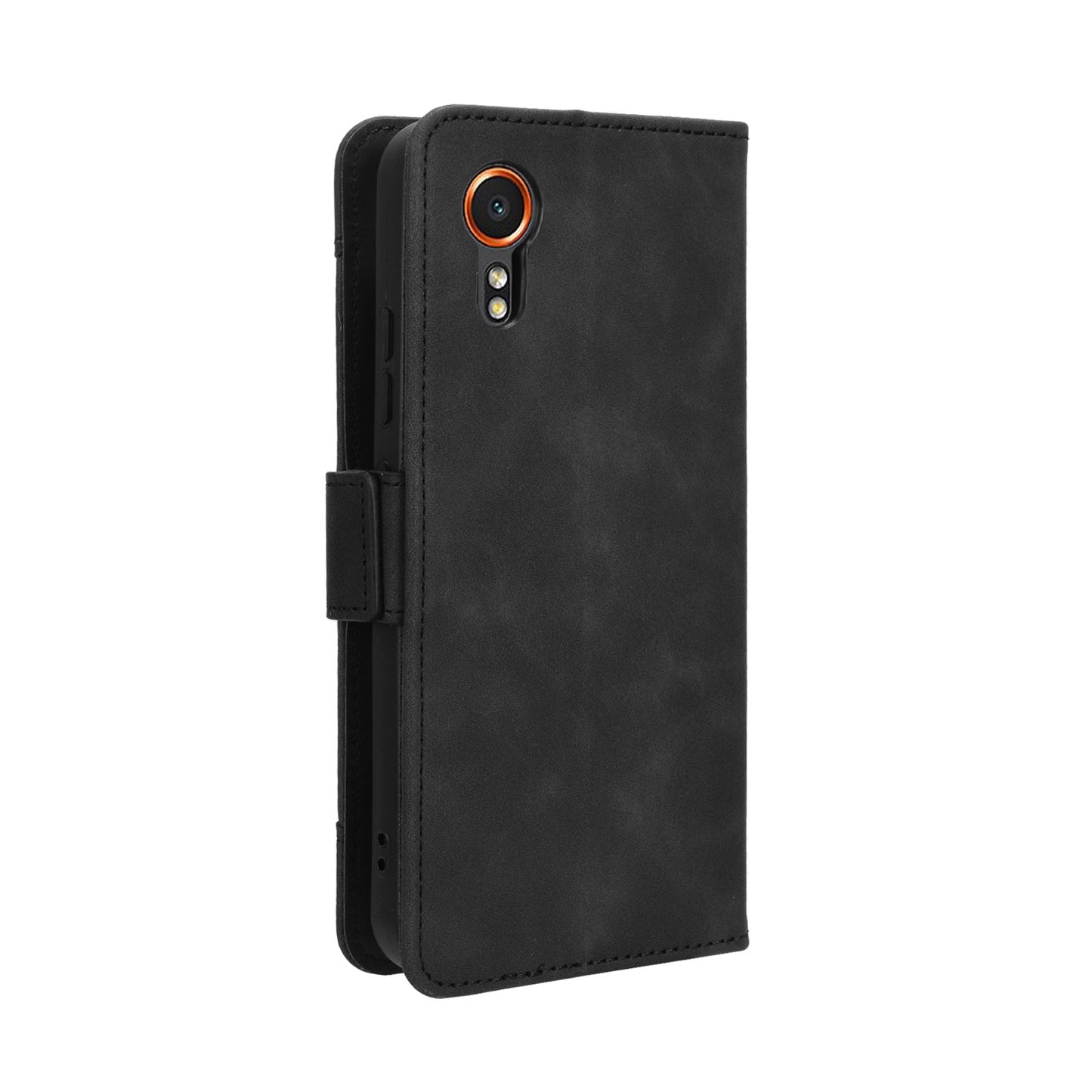 Samsung Galaxy Xcover 7 Skin Feel PU Leather Wallet Phone Case with Card Slots, Cash Pocket, Magnetic Closure, Built-In Stand, Full Protection TPU Cover