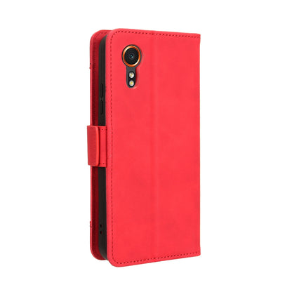 Samsung Galaxy Xcover 7 Skin Feel PU Leather Wallet Phone Case with Card Slots, Cash Pocket, Magnetic Closure, Built-In Stand, Full Protection TPU Cover