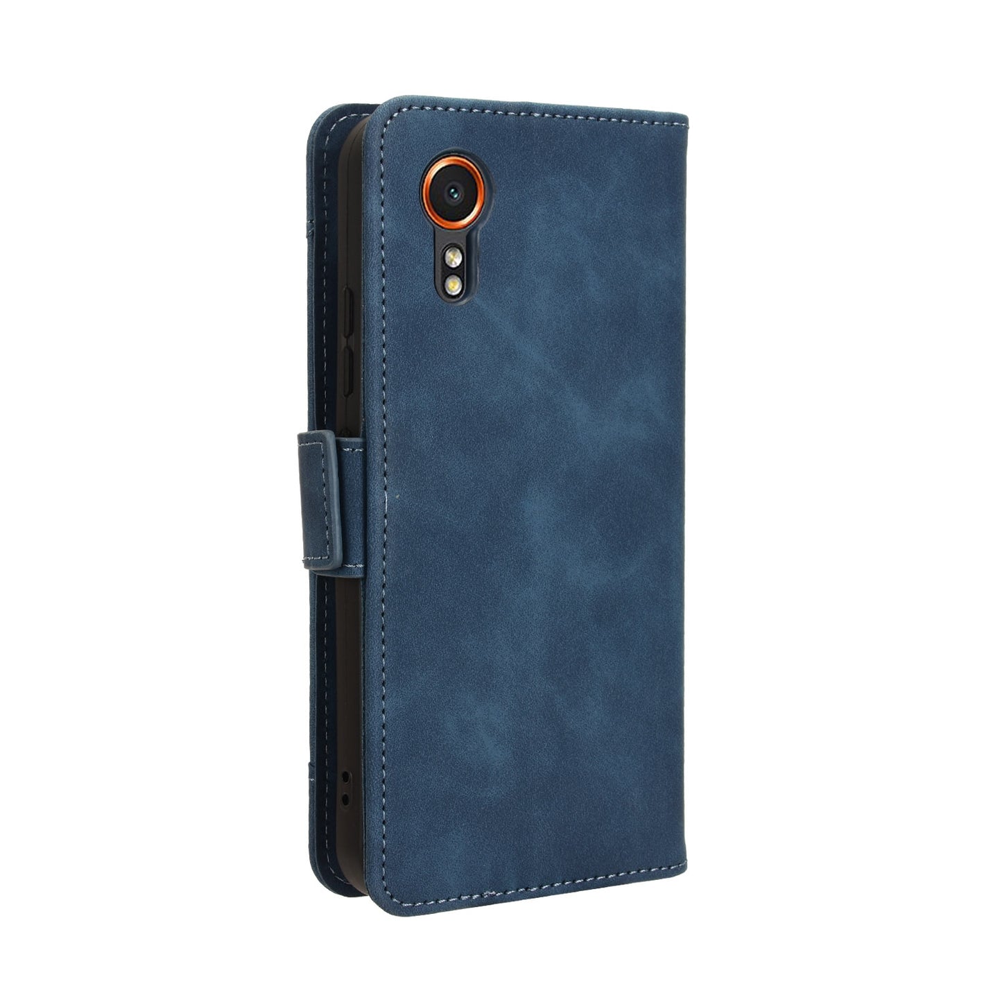 Samsung Galaxy Xcover 7 Skin Feel PU Leather Wallet Phone Case with Card Slots, Cash Pocket, Magnetic Closure, Built-In Stand, Full Protection TPU Cover